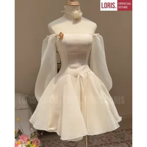 LORIS – Clana Dress Off-Shoulder Organza Flare Dress – Ethereal, Elegant & Eye-Catching