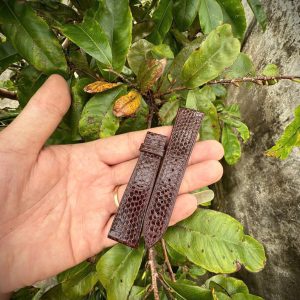 Handcrafted sea snake leather watch strap