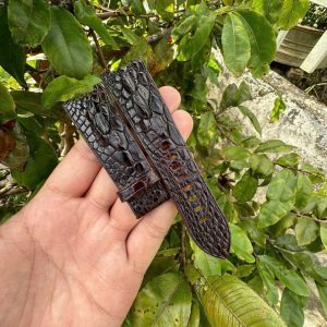 Handcrafted crocodile leather watch strap